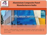 aluminium panel sheet manufacturers India