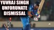 ICC Champions Trophy : Yuvraj Singh goes out for 7, India in big trouble against Sri Lanka | Oneindia News