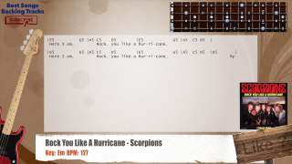 Rock You Like A Hurricane - Scorpions Bass Backing Track with chords and lyrics