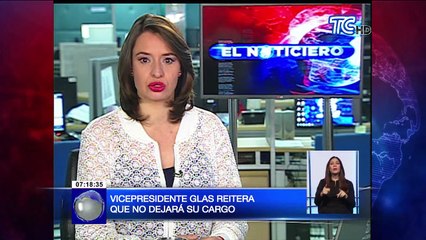 Vicepresidente Glas reitera que no dejará su cargo