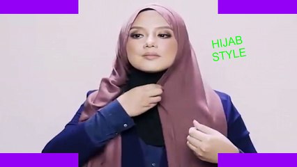 Easy Silk Hijab style with covered chest and Hijab Style