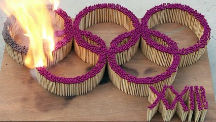 Olympic 2018 - Matchstick chain reaction - Amazing Fire Domino - The Fire Art