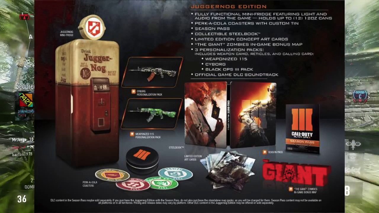 Black Ops 3 "Juggernog Edition" | 'Der Riese" & Weaponised 115 Camo Return! BO3 Zombies News