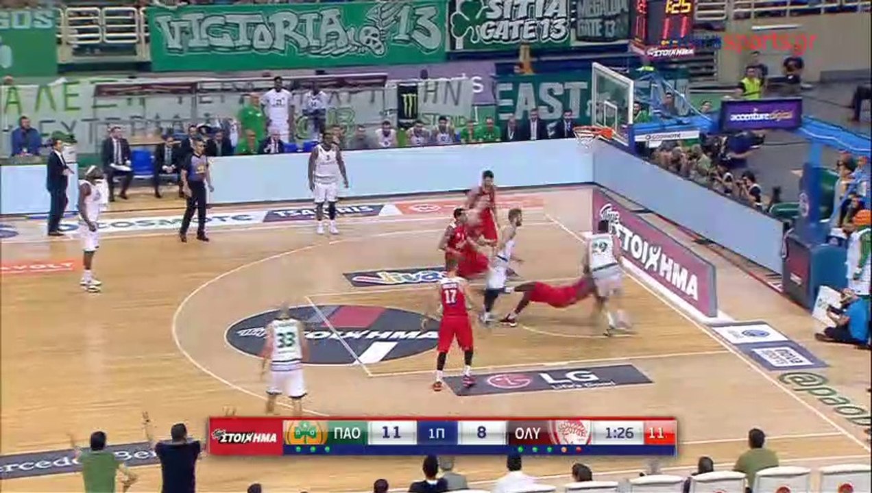 Giannis Bourousis Unbelievable Circus Shot - Panathinaikos vs Olympiakos - 08.06.2017