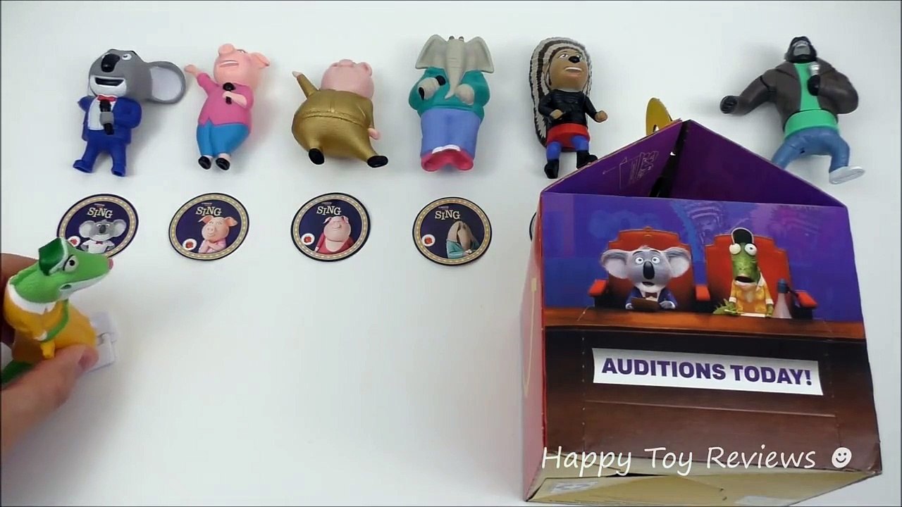 FULL SET 2016 McDONALD'S SING MOVIE HAPPY MEAL TOYS USA 7 1 8 UNBOXING COLLECTION REVIEW US
