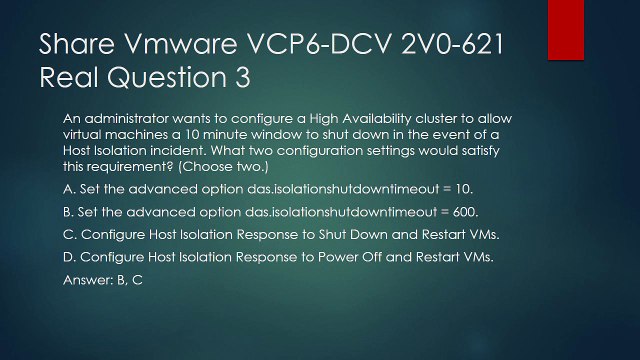Passed Vmware VCP6-DCV 2V0-621 Exam with Full marks