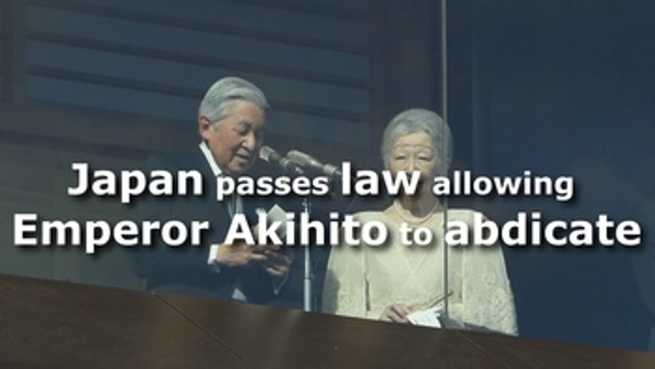 Japan passes law allowing Emperor Akihito to abdicate