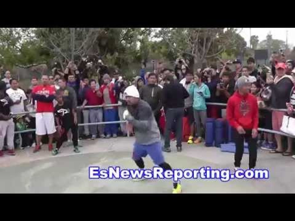 Manny Pacquiao vs Floyd Mayweather Manny & fan in Training Camp - EsNews Boxing