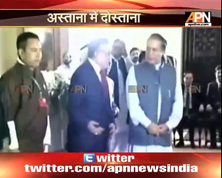 PM Narendra Modi says hello to Nawaz Sharif in Astana