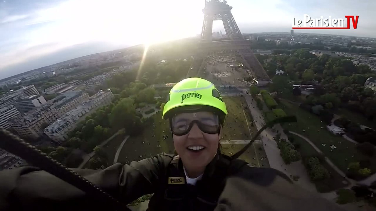 On a testé le saut depuis le 2e étage de la tour Eiffel en tyrolienne