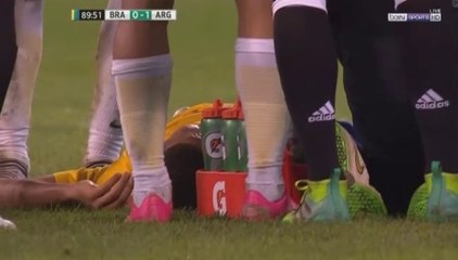 Gabriel Jesus INJURY - Argentina vs Brazil 09.06.2017 HD