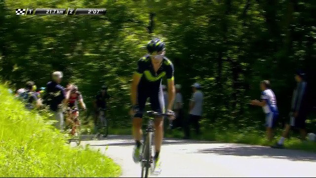 Valverde attaque / attacks - Étape 6 / Stage 6 - Critérium du Dauphiné 2017