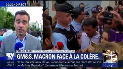 GM&S: "Je ne suis pas le père Noël", l'échange tendu de Macron avec la foule à Bellac