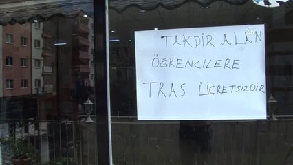 Başarı Belgesi Getiren Öğrenciye Ücretsiz Tıraş