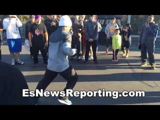 manny pacquiao vs floyd mayweather mp day 3 early morning first moments of camp - EsNews