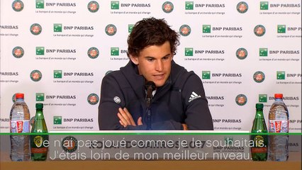 Roland-Garros - Thiem: "Loin de mon meilleur niveau"