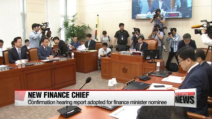 Confirmation hearing report adopted for finance minister nominee