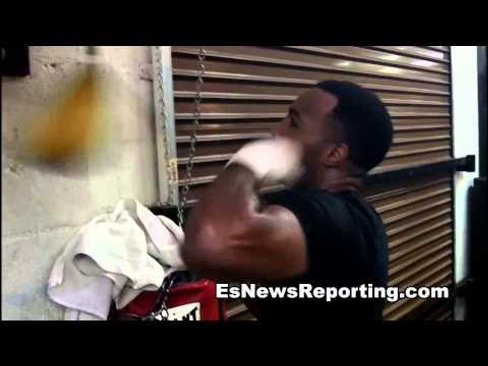 Boxing Champ Mickey Bey Killing The Speed Bag At The Mayweather Boxing Club