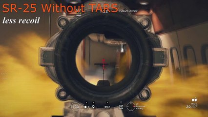Tom Clancy's Rainbow Six: Blackbeard's SR-25 has more recoil/kick with this Rifle Shield on. The scenario with the MK17 is the oposite.