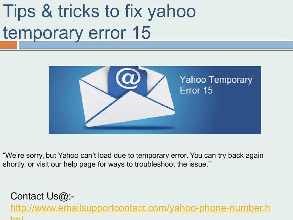 Tips & tricks to fix yahoo temporary error 15