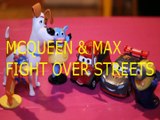 Toy MCQUEEN & MAX FIGHT OVER STREETS   SWIPER DORA THE EXPLORER BENNY CARS 3 MINION TSLOP DISNEY