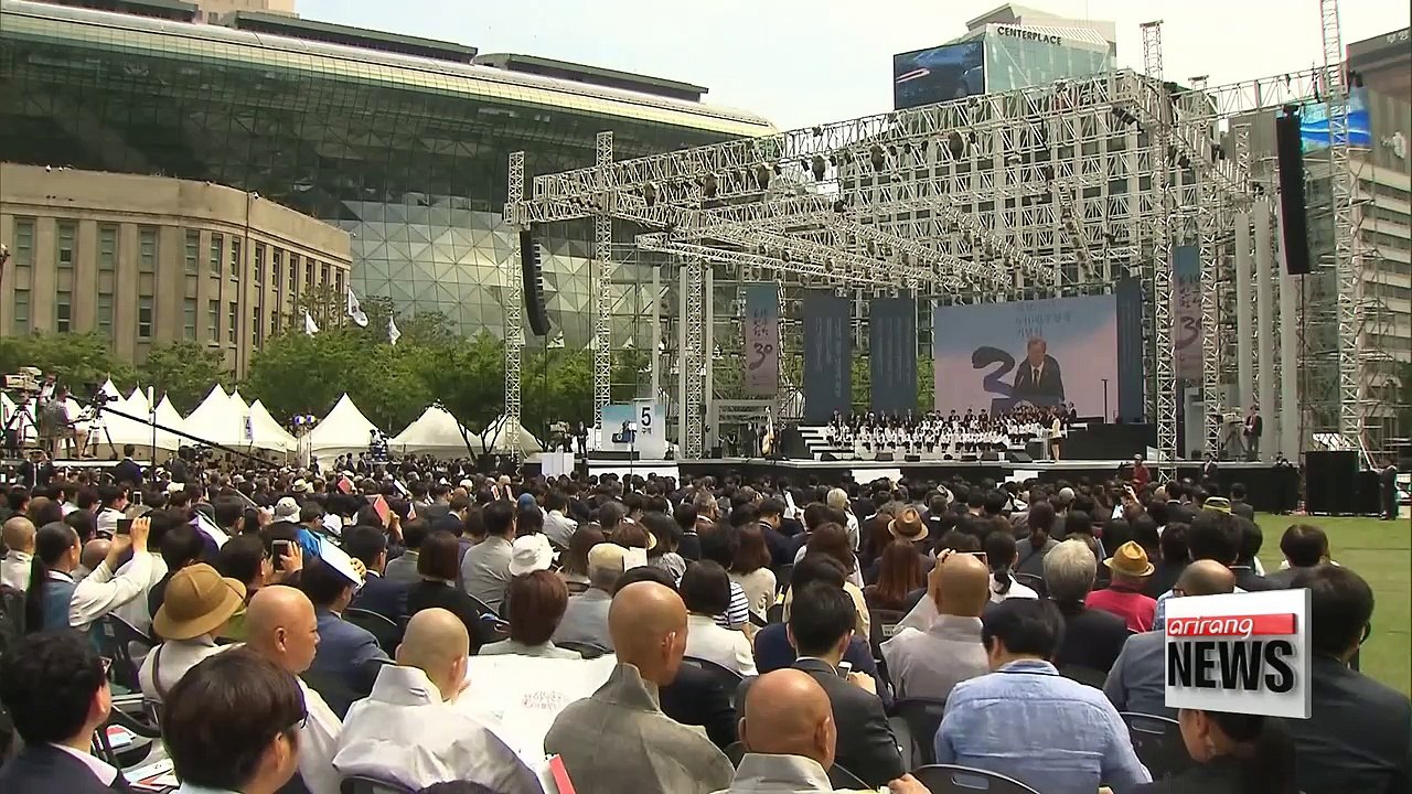 President Moon says it's time for "wider, deeper, stronger democracy" in South Korea