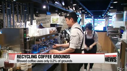 Seoul city govt. begins demo of transforming coffee grounds into compost