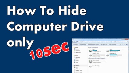 How to hide computer drive 10sec in hindi