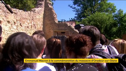 Robert Hébras, survivant, répond à des questions d'enfants à Oradour-sur-Glane