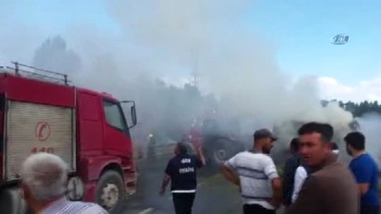Seyir Halindeki Kamyonda Yangın Çıktı