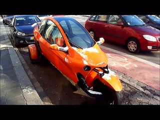 Half Car, Half Bike 2 seater Carver One 11 feet long only $45,000 USD 65hp Top Speed 115 mph!!