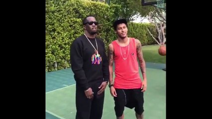Neymar jr and P Diddy playing basketball
