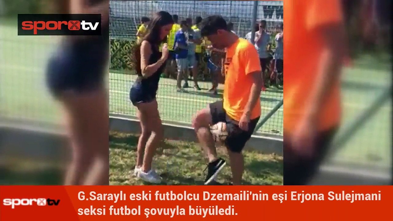 Dzemaili'nin eşinden seksi futbol şov!