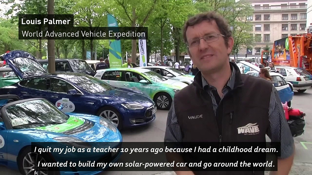 Electric car rally held to help fight global warming