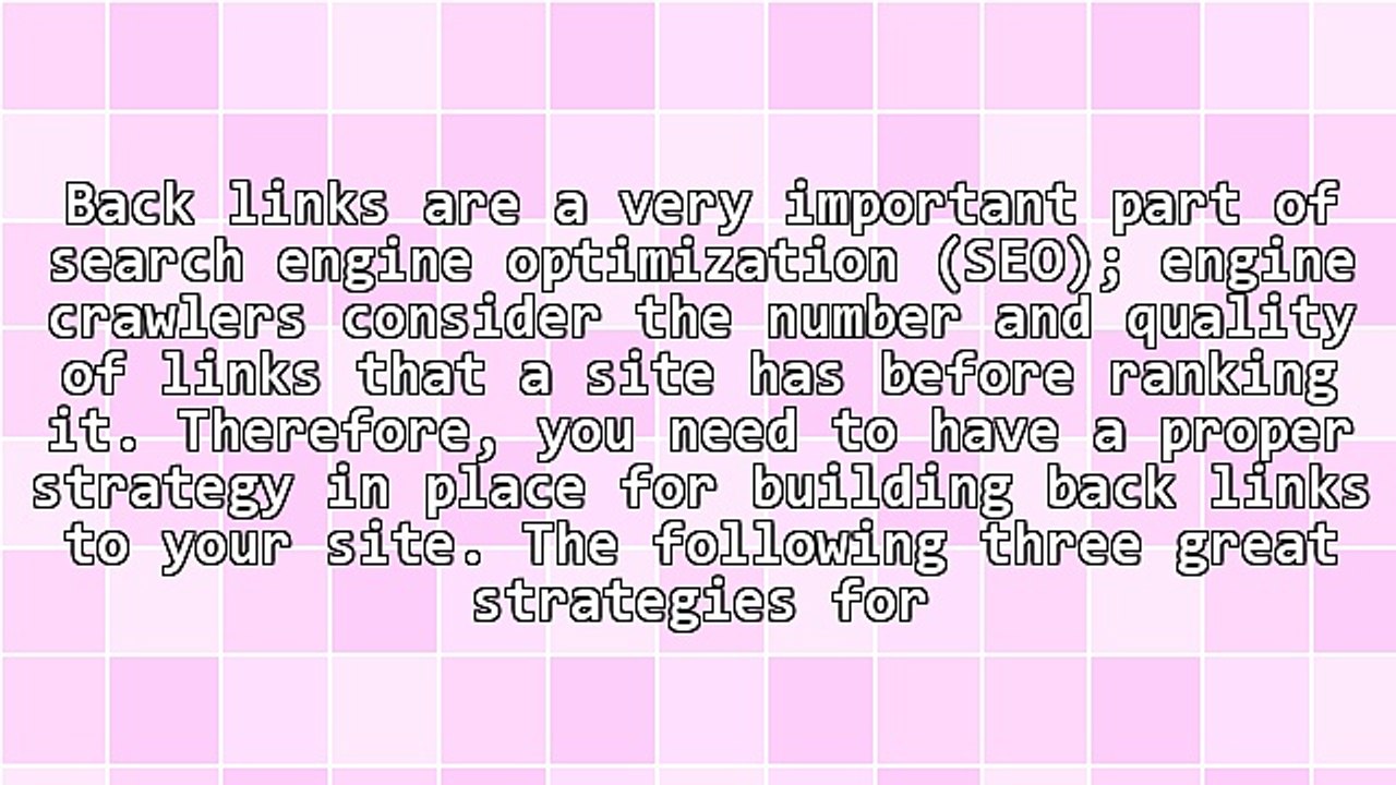 Three Great Strategies For Building Back Links - Get Targeted Traffic To Your Site