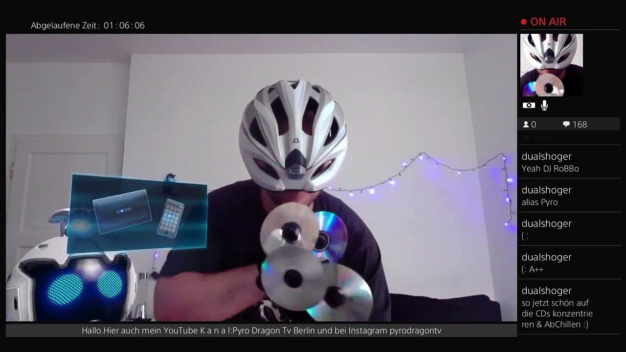 GER/PS4 Pyro DragonTv Goa-Trancemusik mit Robotershow bis 20Uhr. (95)