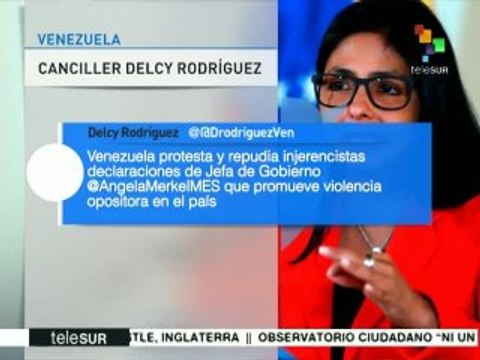 Venezuela repudia declaraciones injerencistas de Angela Merkel