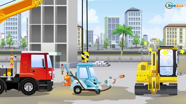 Excavator with Truck & Big Color Trucks for Children | Diggers Cartoons World of Cars for children