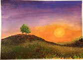 How to paint with Egg Tempera, a step by step Sunset art tutorial