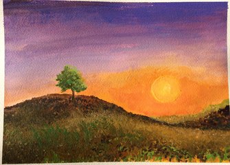 How to paint with Egg Tempera, a step by step Sunset art tutorial