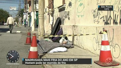 Morador de rua morre durante madrugada mais fria do ano em São Paulo