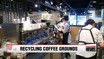 Seoul city govt. begins demo of transforming coffee grounds into compost