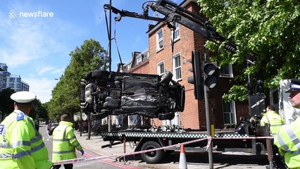 Aftermath of fatal crash in Kensington, London