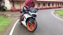 KTM 390 stunts