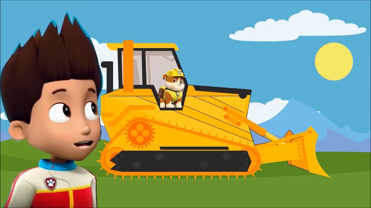 How to Draw a funny Paw Patrol Rubble's Digg'n Bulldozer  - Learn Colors with nursery rhymes