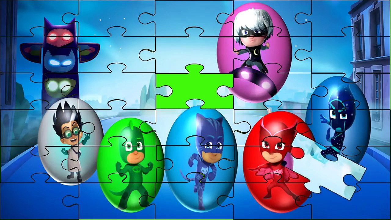 Kids Learn Colors with Color Bus Garage Parking for Children with Pj Masks Color Surprise Eggs