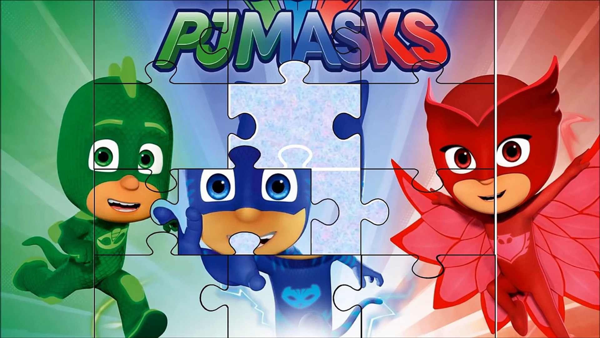 Pj Masks heroes en pijamas en español puzzle completo 4 - Geometricas en ingles - video Dailymotion