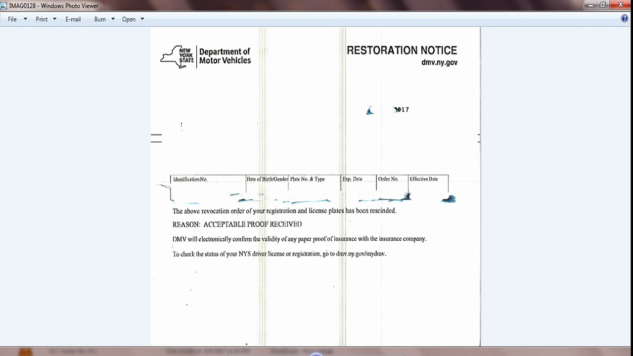 DMV restoration notice