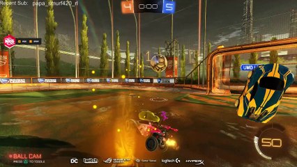 Rocket League: Jacob scoring a savage 0 second goal for OT.