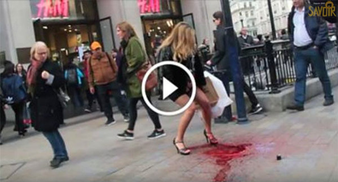 Cette femme est victime d'une « explosion » de ses règles au beau milieu d'une place publique à Londres.